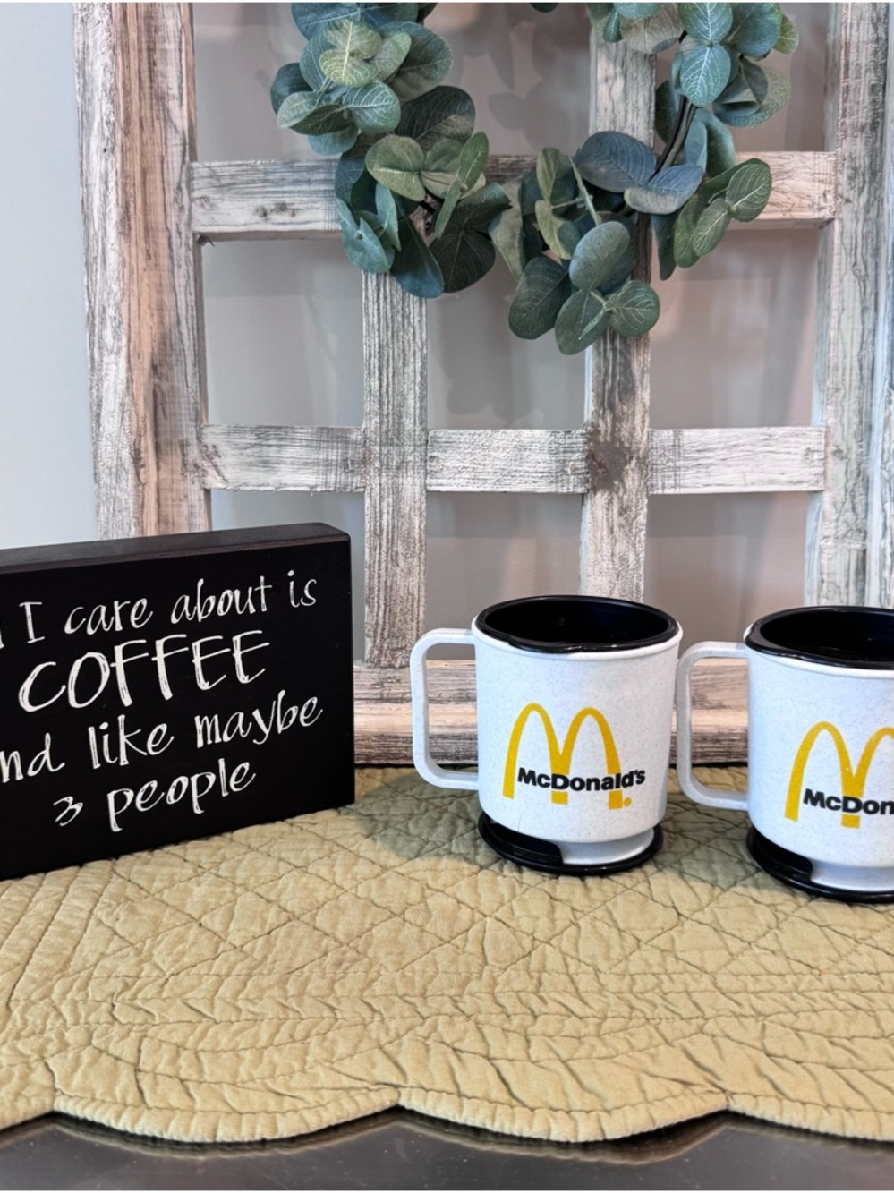 McDonald's vintage travel mugs (2) with lid and base